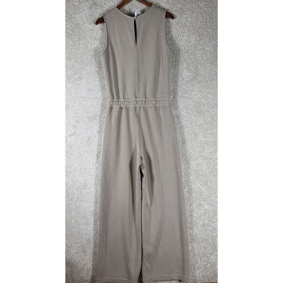 Spanx Air Essentials Jumpsuit Women Large Tan Wide Leg Sleeveless Drawsting - Picture 7 of 10
